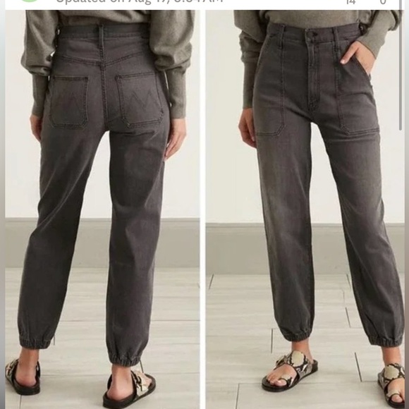 MOTHER The Wrapper Patch Springy Ankle Jeans in Dancing in the Moonlight Gray 28 - Picture 5 of 16